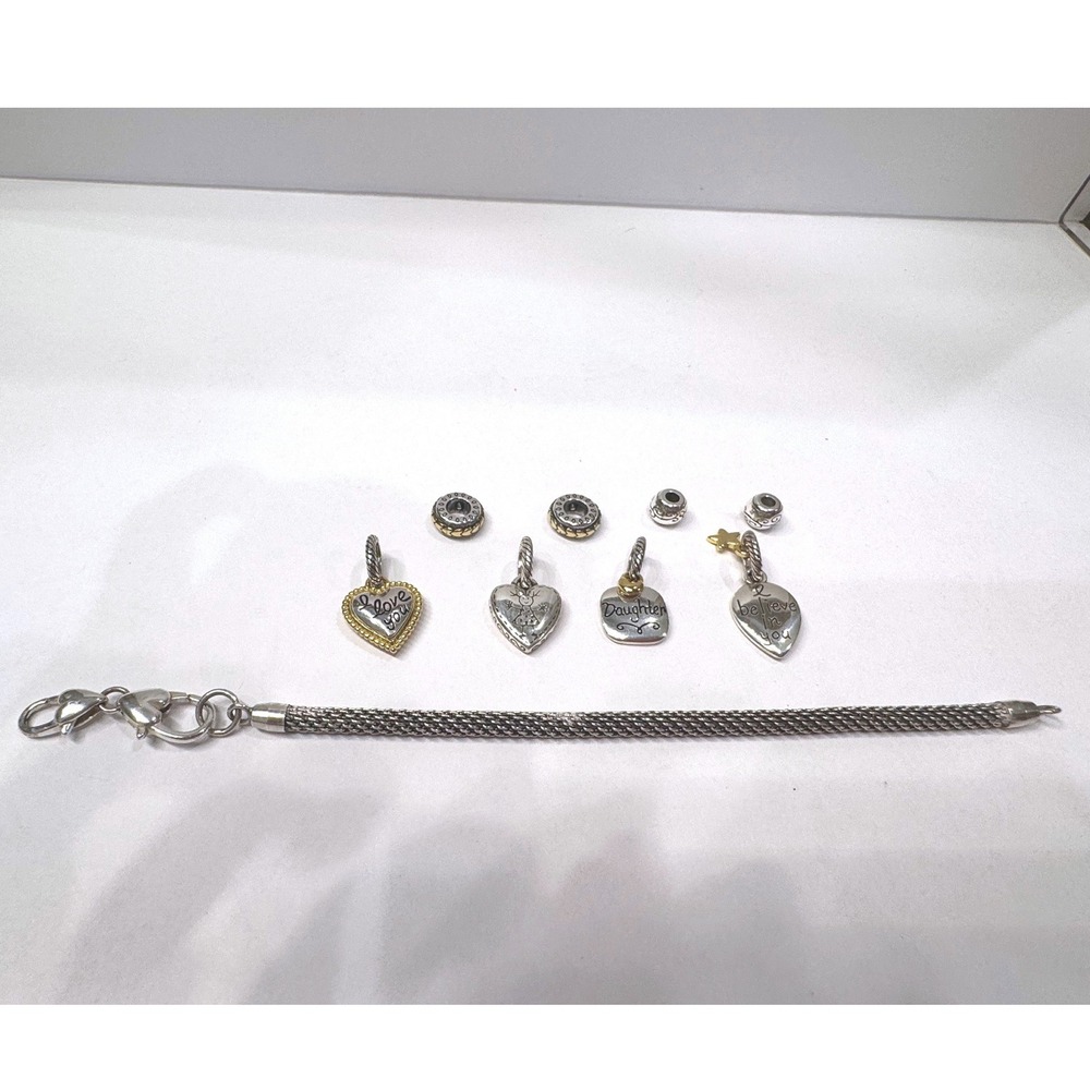 Brighton Daughter Charm Bracelet Lot Love You Heart Beads Gift Mom Kids